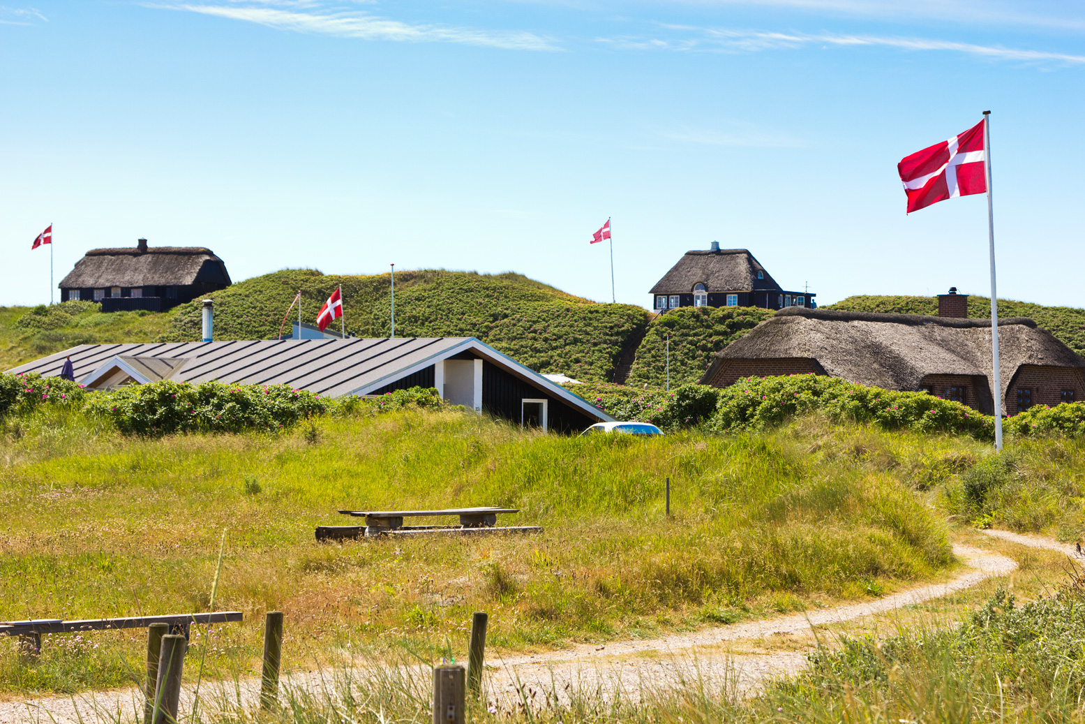 Sin complicaciones, sostenibles y orientadas a las soluciones. Se erigen, como las casas de las dunas de Dinamarca con la bandera de fondo, en símbolo de una forma sencilla y moderna de hacer negocios con Nordic Woodfibre.